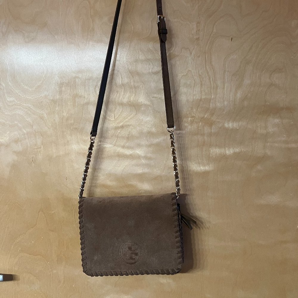 Tory Burch Crossbody Bag - Tan Suede